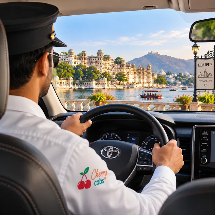 Cab ready for a Udaipur city tour